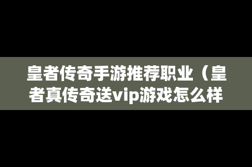 皇者传奇手游推荐职业（皇者真传奇送vip游戏怎么样）
