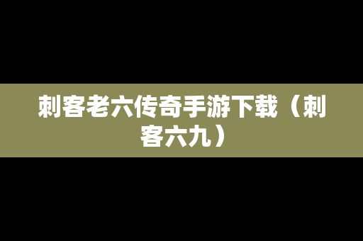 刺客老六传奇手游下载（刺客六九）
