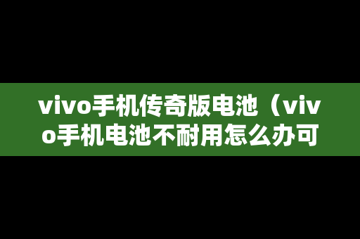 vivo手机传奇版电池（vivo手机电池不耐用怎么办可以换吗）