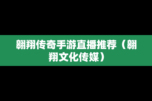 翱翔传奇手游直播推荐（翱翔文化传媒）
