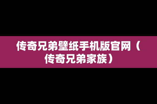 传奇兄弟壁纸手机版官网（传奇兄弟家族）