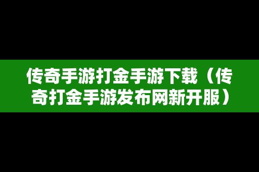 传奇手游打金手游下载（传奇打金手游发布网新开服）